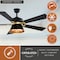 Vaxcel Scottsdale Black and Gold Mid-Century Modern 52-in. Ceiling Fan with LED Light Kit and Remote F0126 - alternate 3